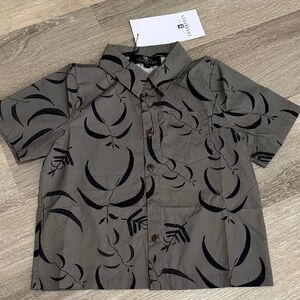 🆕 Lex Breezy Kids Gray Button Down Shirt, Size 10